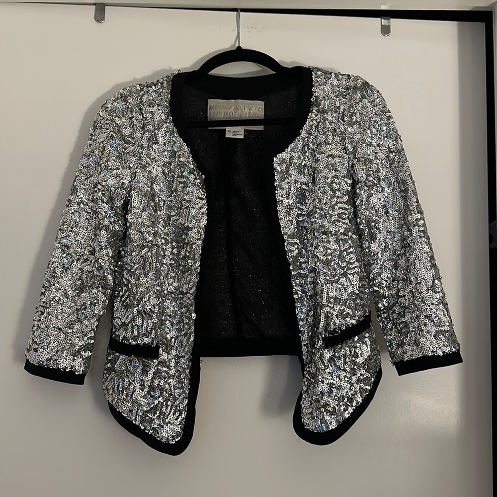 Cooperative Silver Sequin Blazer - image 1